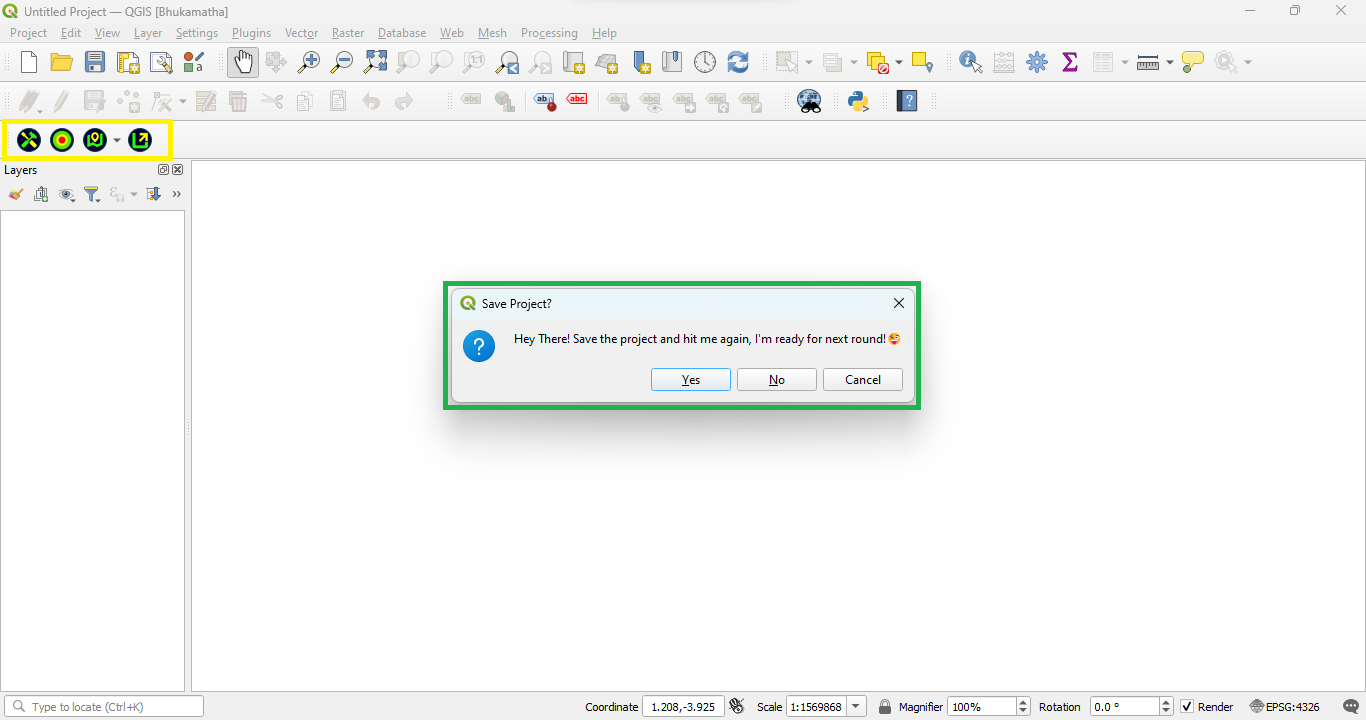 Prompt save from bhukamtha toolbar icon